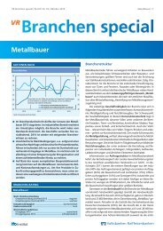 Branchen Special Nr. 18: Metallbauer - Volksbank Stuttgart eG