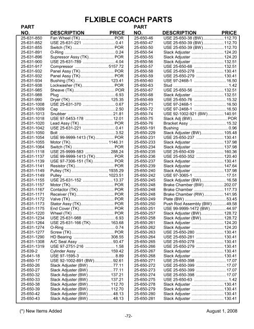 flxible coach parts - ABC Companies