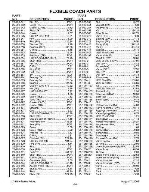 flxible coach parts - ABC Companies