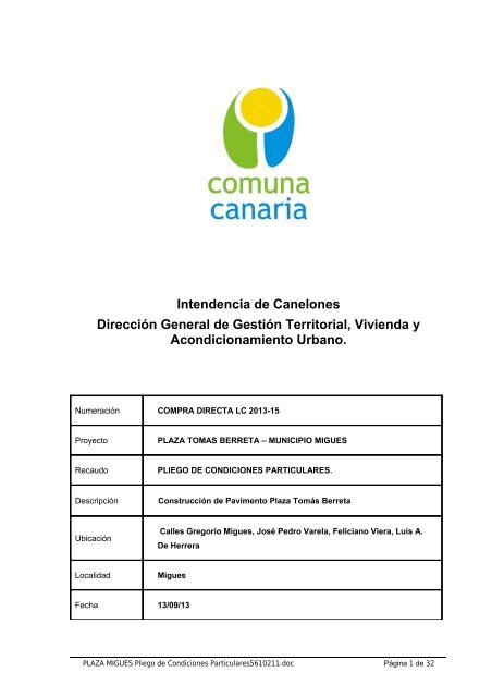 Intendencia de Canelones DirecciÃ³n General de GestiÃ³n Territorial ...