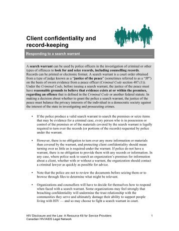 Client confidentiality and record-keeping