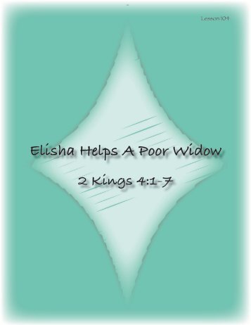 Elisha Helps A Poor Widow