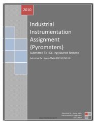 Industrial Instrumentation Assignment {Pyrometers}