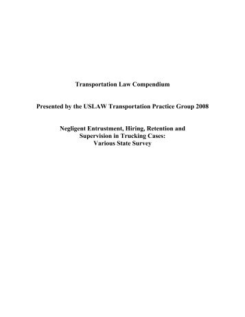 Transportation Compendium - USLAW NETWORK, Inc