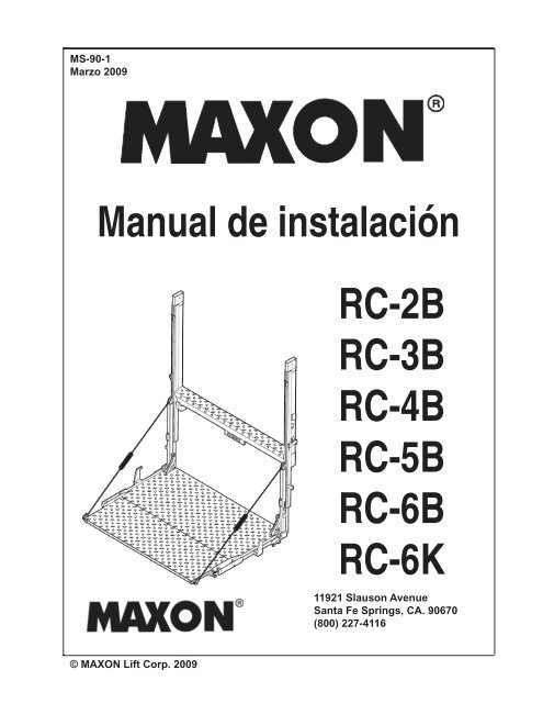 Manual de instalaciÃ³n RC-2B RC-3B RC-4B RC-5B RC-6B ... - Maxon