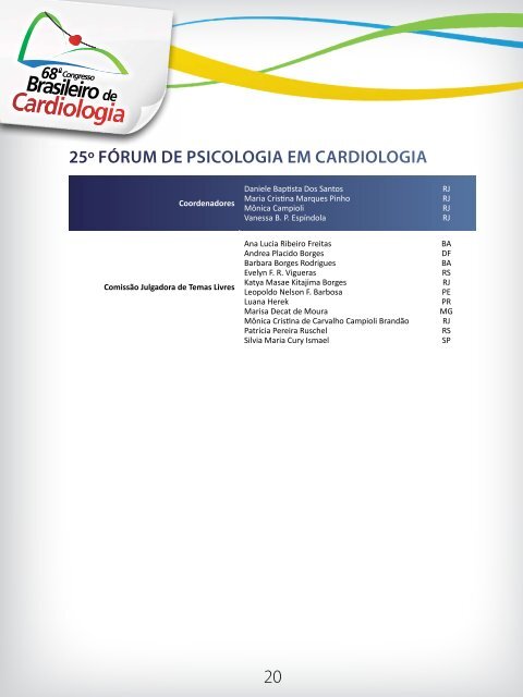 RJ - 66 Congresso Brasileiro de Cardiologia - Sociedade Brasileira ...