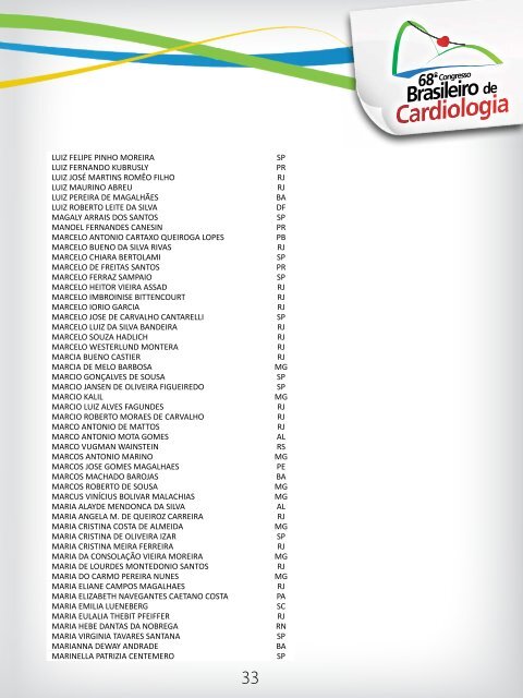 RJ - 66 Congresso Brasileiro de Cardiologia - Sociedade Brasileira ...