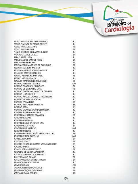 RJ - 66 Congresso Brasileiro de Cardiologia - Sociedade Brasileira ...