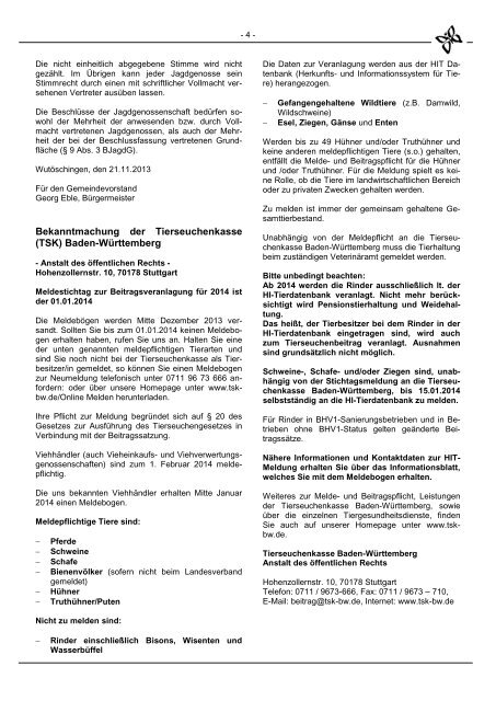 AMTSBLATT - Gemeinde WutÃ¶schingen