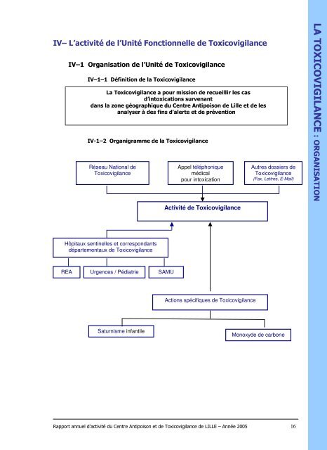 RAPPORT ANNUEL 2005 - Centre antipoison de Lille