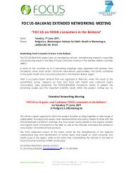 FOCUS-BALKANS EXTENDED NETWORKING MEETING