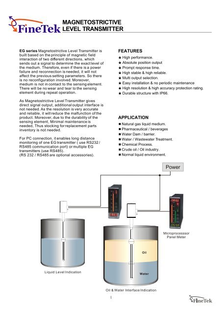 MAGNETOSTRICTIVE LEVEL TRANSMITTER