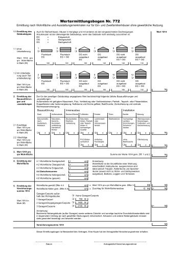 Wertermittlungsbogen Nr. 772