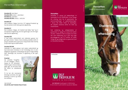 HorseMax Etablering og eftersÃ¥ning - DLF-TRIFOLIUM Denmark