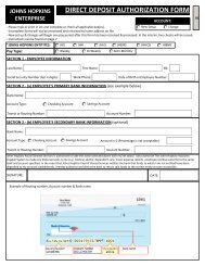 direct deposit authorization form - Shared Services Home Page