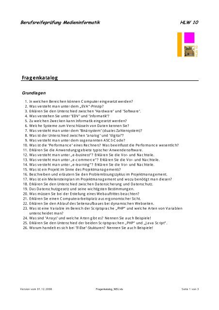 Fragenkatalog