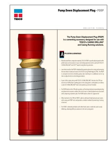 Pump Down Displacement Plug - PDDP - TESCO Corporation