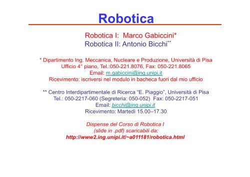 00 - RobIntro.pdf - Ingegneria Meccanica, Nucleare e della ...