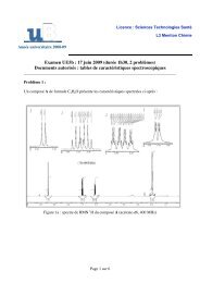 Examen UE5b : 17 juin 2009 (durÃ©e 1h30, 2 ... - L3 Chimie Dijon