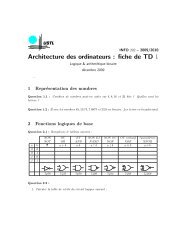 Architecture des ordinateurs : fiche de TD 1 - FIL