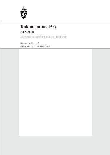 Dokument nr. 15:3 (2009-2010). - Stortinget