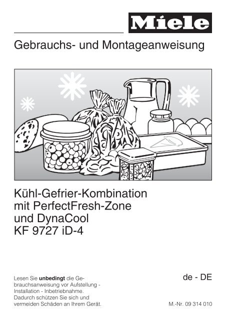 Gebrauchsanweisung Miele Kühl-/Gefrier Kombination ... - VS Elektro