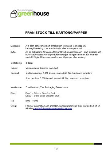 frÃ¥n stock till kartong/papper - The Packaging Greenhouse AB