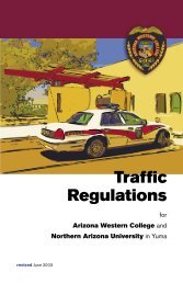 Traffic Regulations - Arizona Western College