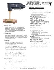F 3100 Series Inline Electromagnetic Flow Meter Manual Onicon