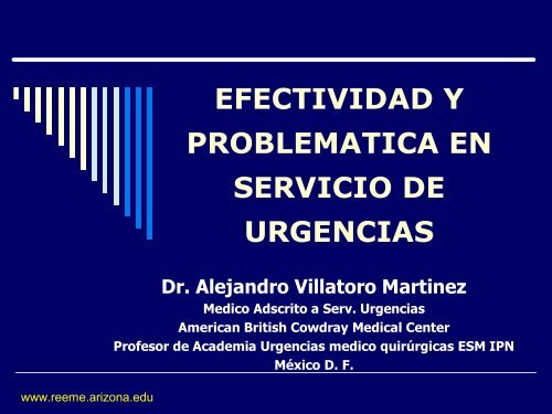 EFECTIVIDAD Y PROBLEMATICA EN SERVICIO DE URGENCIAS