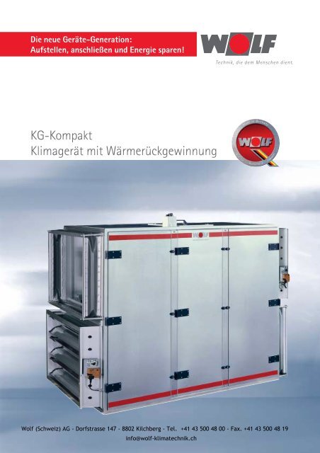 KG-Kompakt KlimagerÃ¤t mit WÃ¤rmerÃ¼ckgewinnung - Wolf (Schweiz ...