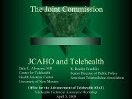 JCAHO and Telehealth The Joint Commission - Northeast ...