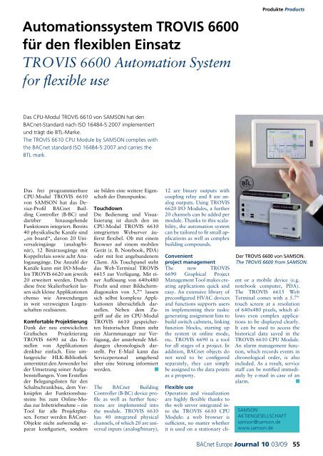 1003/09 BACnet Standard erweitert