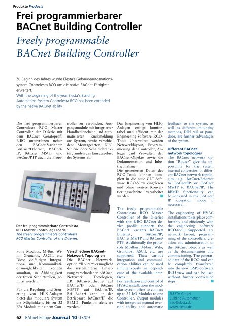 1003/09 BACnet Standard erweitert