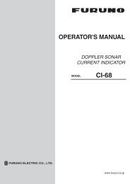 OPERATOR'S MANUAL - Furuno