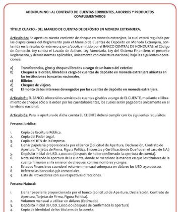 Adendum No. 1 contrato de cuentas corrientes, ahorros y productos ...