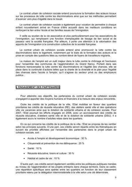 contrat urbain de cohÃ©sion sociale du Grand Nancy - SIG Politique ...