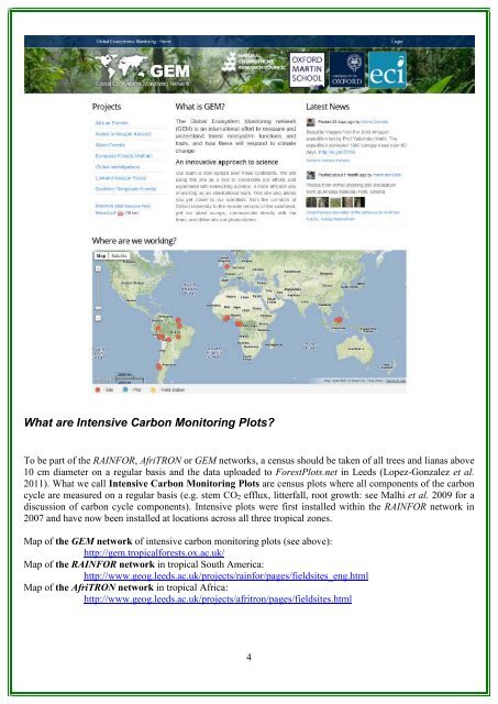 RAINFOR GEM Intensive Plots Manual (pdf) - University of Oxford