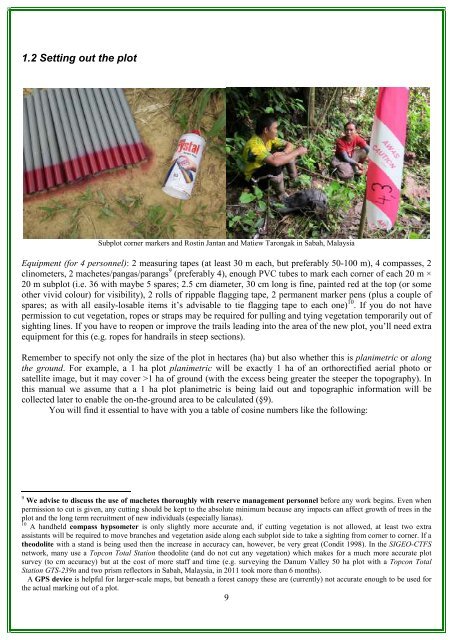 RAINFOR GEM Intensive Plots Manual (pdf) - University of Oxford