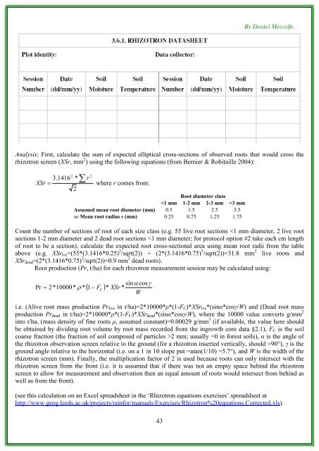 RAINFOR GEM Intensive Plots Manual (pdf) - University of Oxford