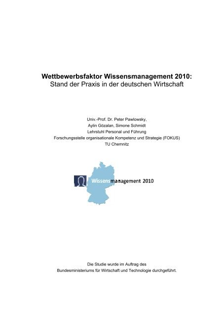 Kurzfassung der Studie - Forschung & Entwicklung