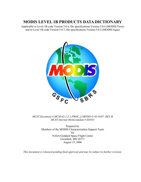 download - MODIS Characterization Support Team - Nasa