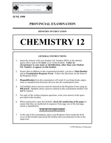 CHEMISTRY 12