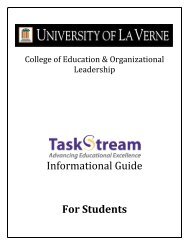Taskstream Guide â Student - Sites at La Verne - University of La ...