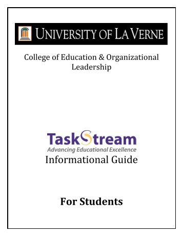 Taskstream Guide â Student - Sites at La Verne - University of La ...