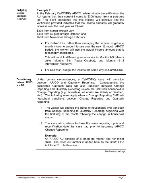 CalFresh Special Notice 13-02 - HHSA Program Guides