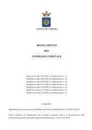 Regolamento del Consiglio Comunale - Comune di Carrara