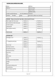 Income and expenditure form (means statement)