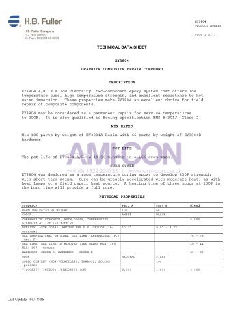 Last Update: 01/18/06 TECHNICAL DATA SHEET ... - AMI-CON