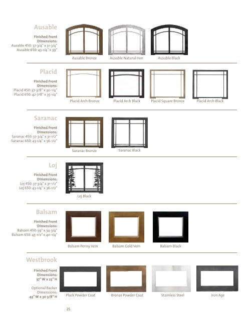 Atra Gas Fireplace Brochure - The Firebird